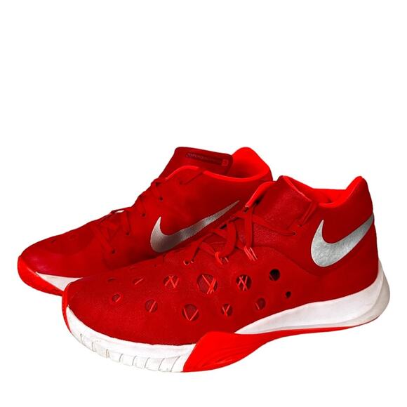 NIKE Zoom HyperQuickness 3 University Red Basketball Shoes Mens Size 13 Sneaker